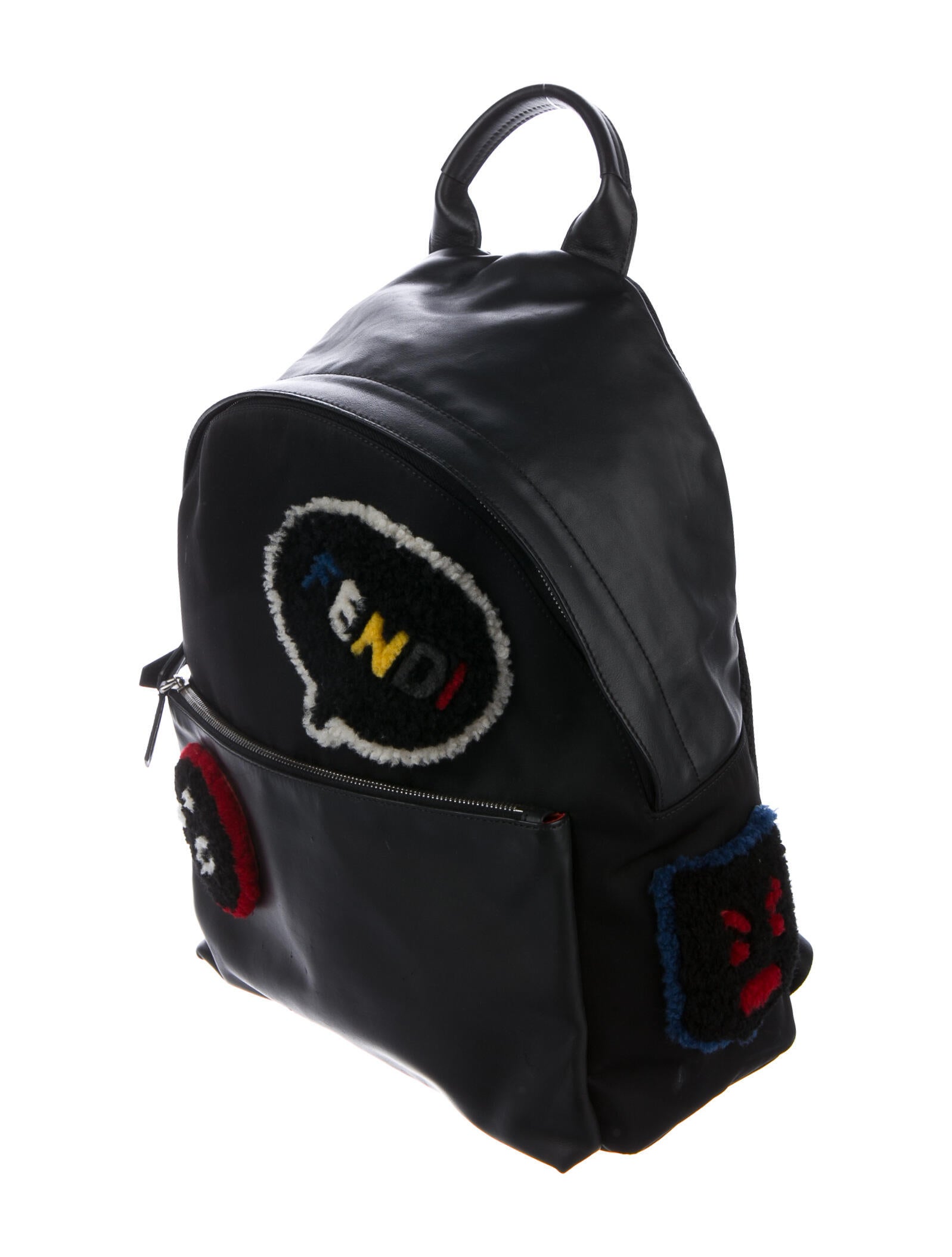 Fendi Shearling Face Trimmed Backpack 