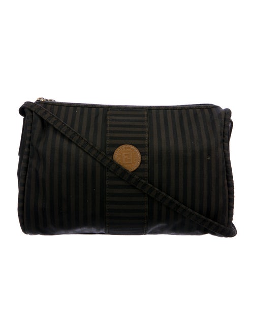 Fendi Vintage Pequin Shoulder Bag Brown