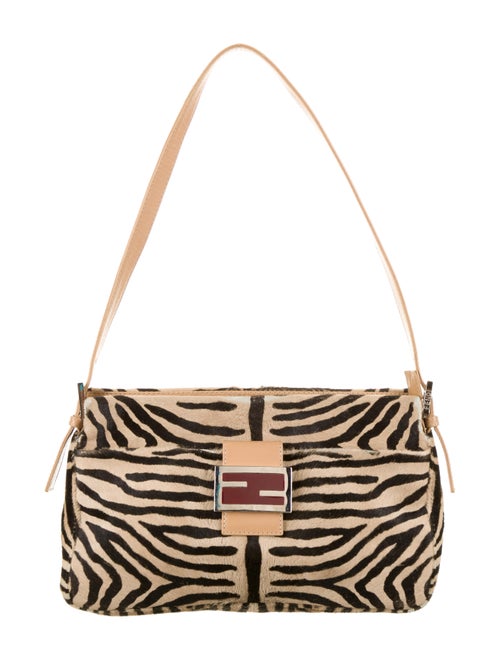Fendi Ponhair Baguette Bag Silver