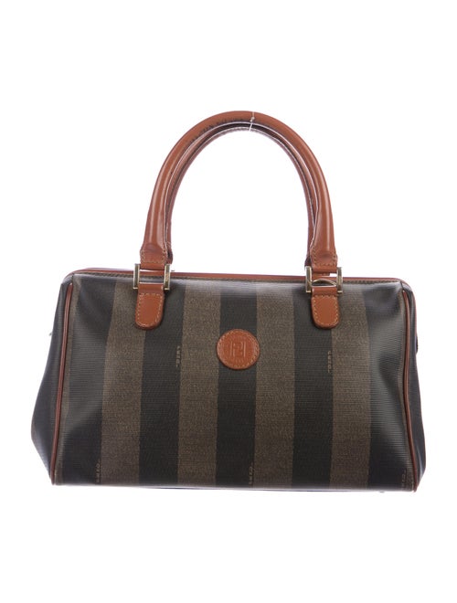 Fendi Vintage Pequin Boston Bag Brown