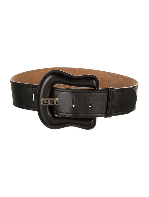 Fendi Leather Wide Belt Black