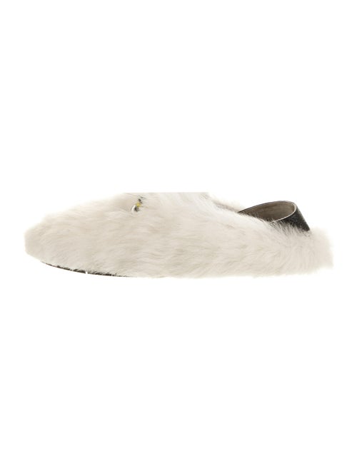 Fendi Faces Motif Fur Slippers