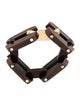 Fendi Wood & Leather Link Bracelet