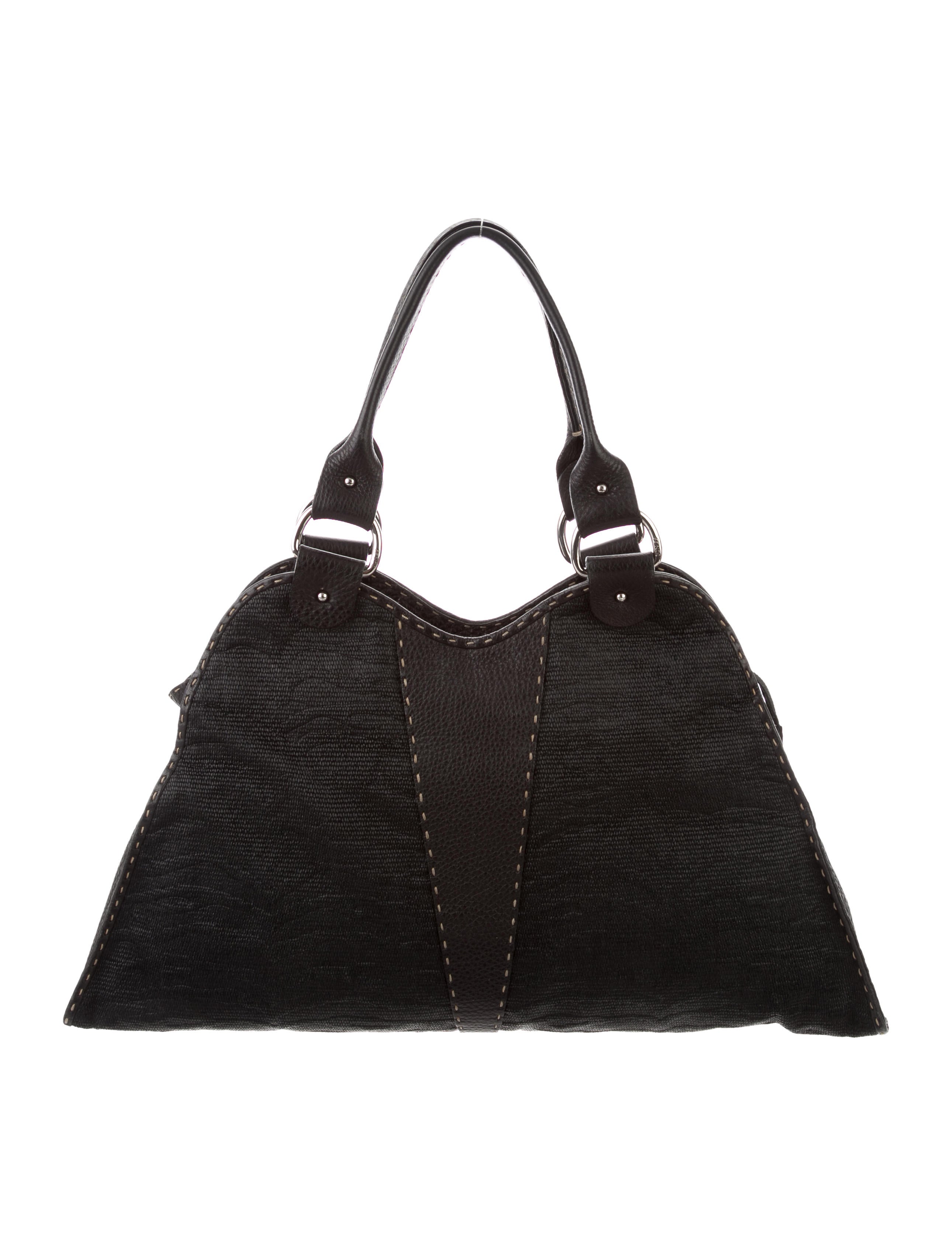 Fendi LeatherTrimmed Straw Bag Handbags FEN146842 The RealReal