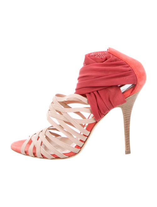 Fendi Colorblock Pattern Sandals Pink