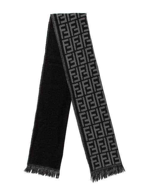 Fendi Zucca Wool Scarf Grey