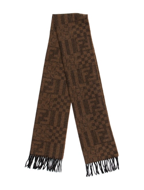 Fendi Zucca Wool Scarf Brown