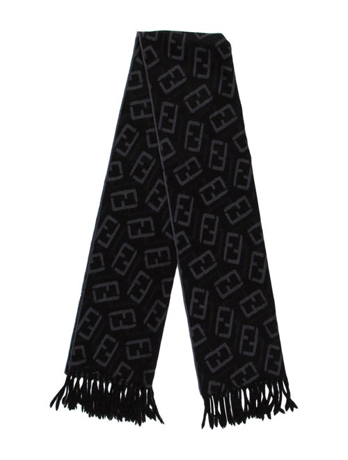 Fendi Zucca Wool Scarf Black