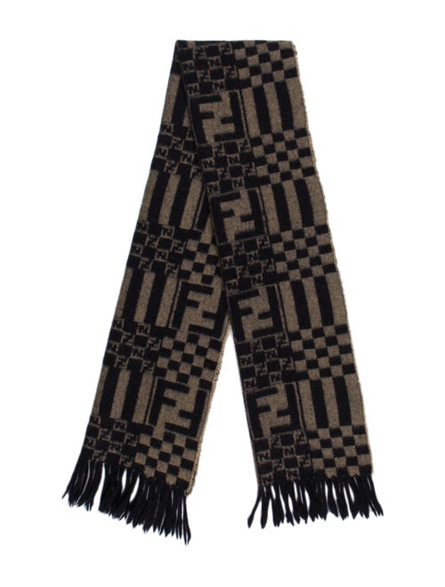 Fendi Zucca Wool Scarf Tan