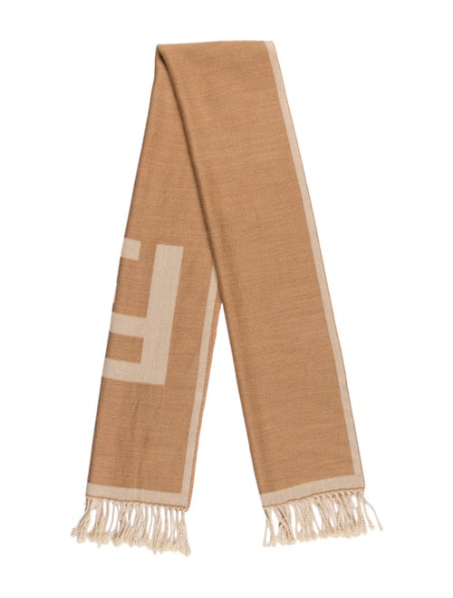 Fendi Zucca Wool Scarf Beige