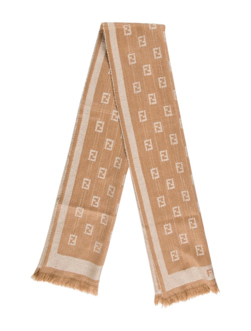 Fendi Zucca Wool Scarf Tan