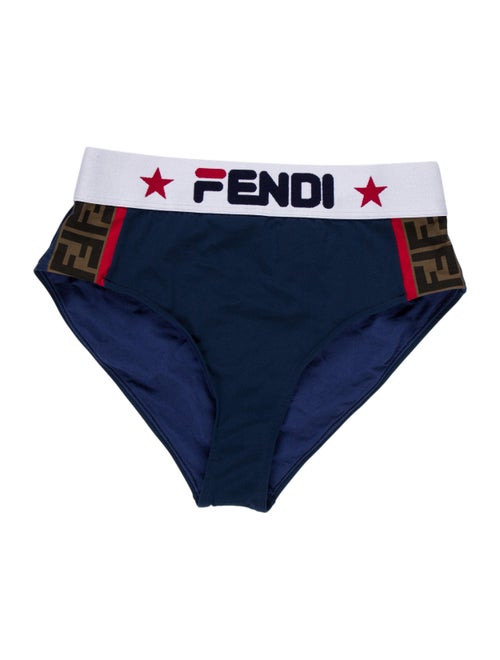 Fendi Graphic Print Bottoms Blue