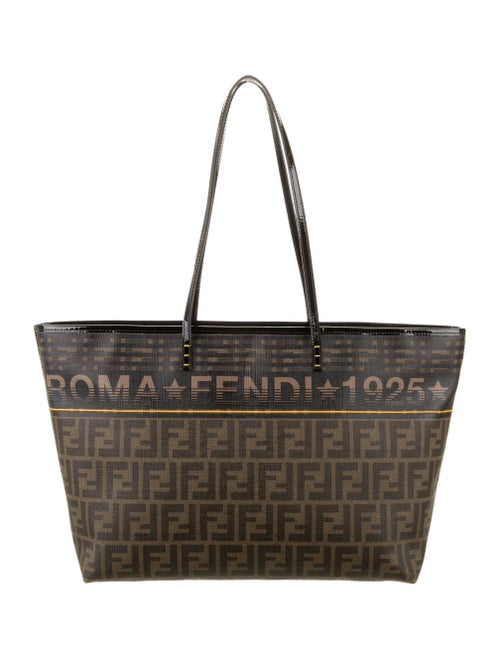 Fendi Zucca Roll Tote Brown