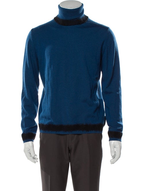 Fendi Turtleneck Long Sleeve Pullover Blue