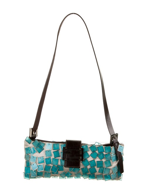 Fendi Embellished Crossbody Bag Grey