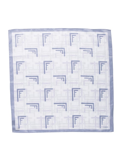 Fendi Printed Cotton Scarf Blue