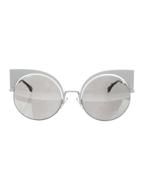 Fendi Cat-Eye Mirrored Sunglasses White