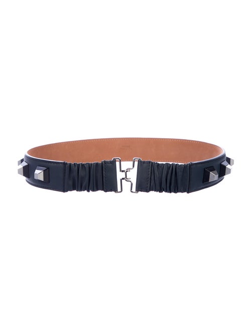 Fendi Studded Leather Belt Navy