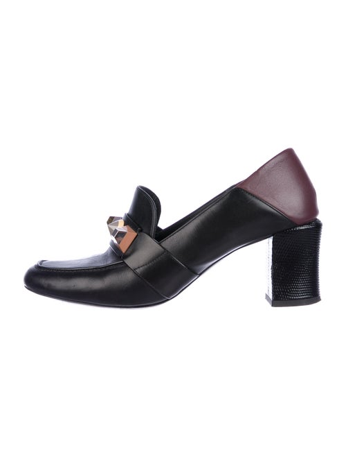 Fendi Leather Studded Accents Pumps Black
