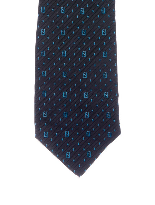 Fendi FF Silk Tie blue