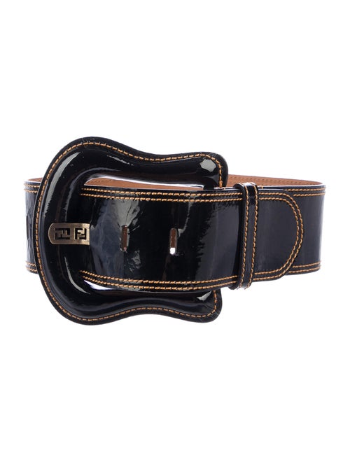 Fendi Patent Leather Waist Belt Black