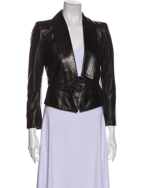 Fendi Leather Biker Jacket Black