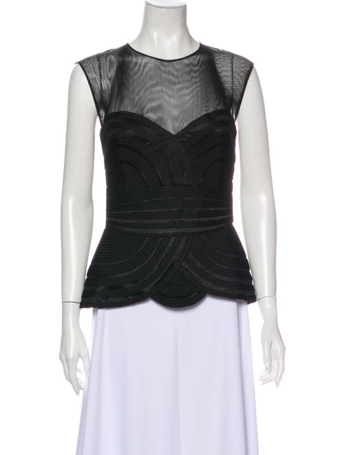 Fendi Crew Neck Sleeveless Top Black