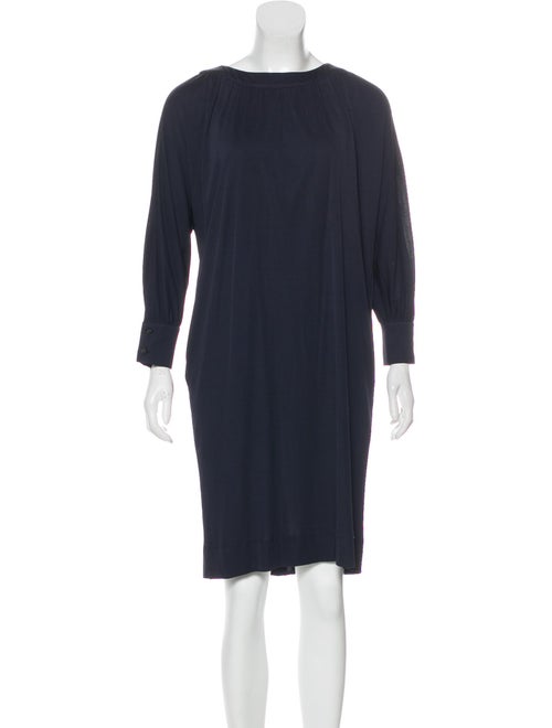 Fendi Dolman Sleeve Knee-Length Dress Navy