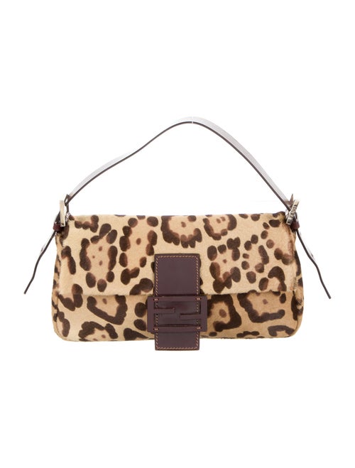 Fendi Calf Hair Baguette Bag Brown