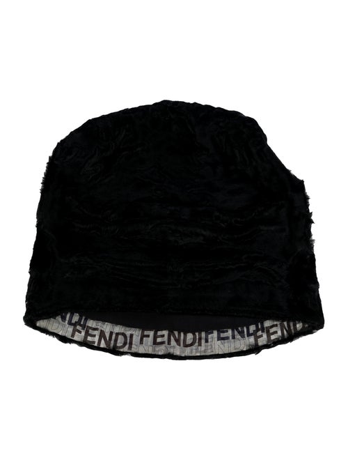 Fendi Fur Woven Hat Black