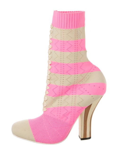 Fendi Striped Sock Boots Pink