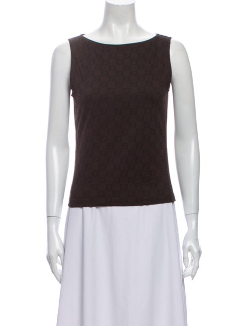 Fendi Vintage Zucca Monogram Dark Brown Top Top Br