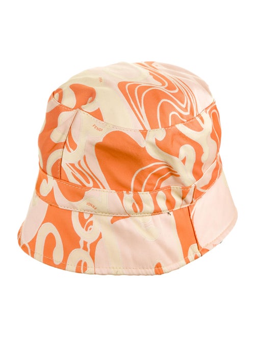 Fendi Printed Bucket Hat Orange