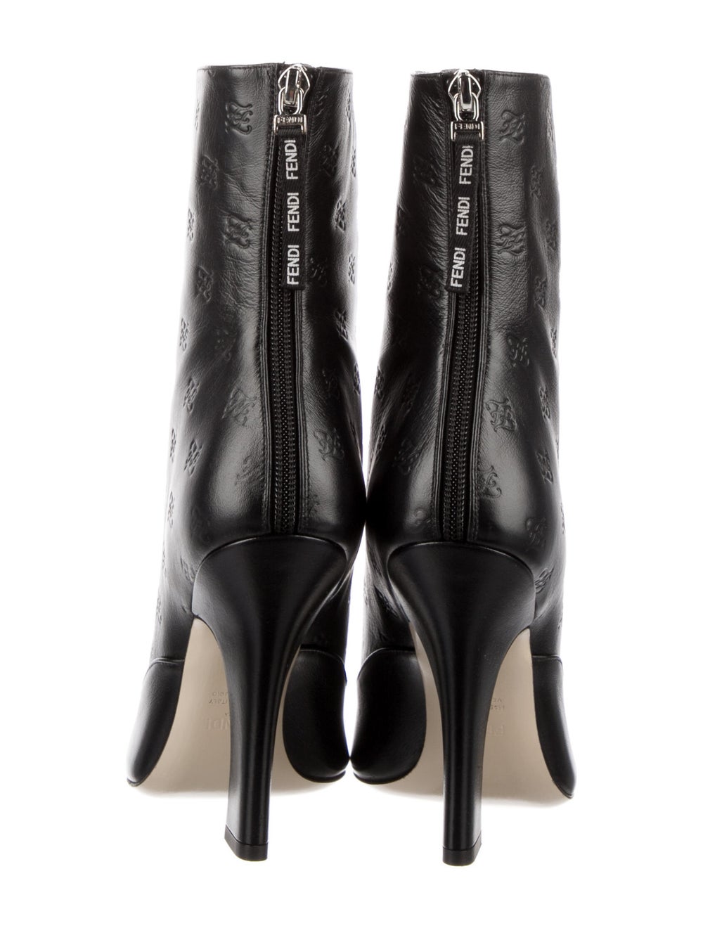 Fendi Karligraphy Accent Leather Boots Black Boots