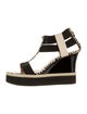 Fendi Patent Leather Colorblock Pattern T-Strap Sandals