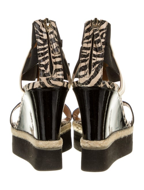 Fendi Patent Leather Colorblock Pattern T-Strap Sandals