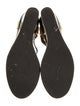 Fendi Patent Leather Colorblock Pattern T-Strap Sandals