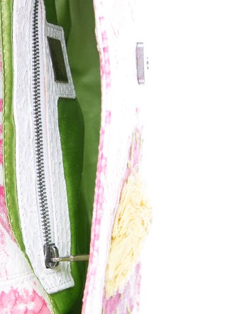 Fendi Python-Trimmed Embossed Baguette