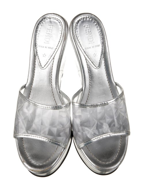 Fendi Leather Trim Embellishment Slides