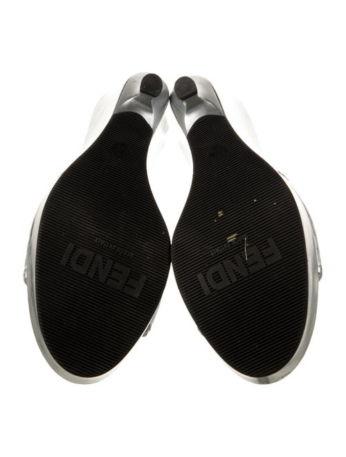 Fendi Leather Trim Embellishment Slides