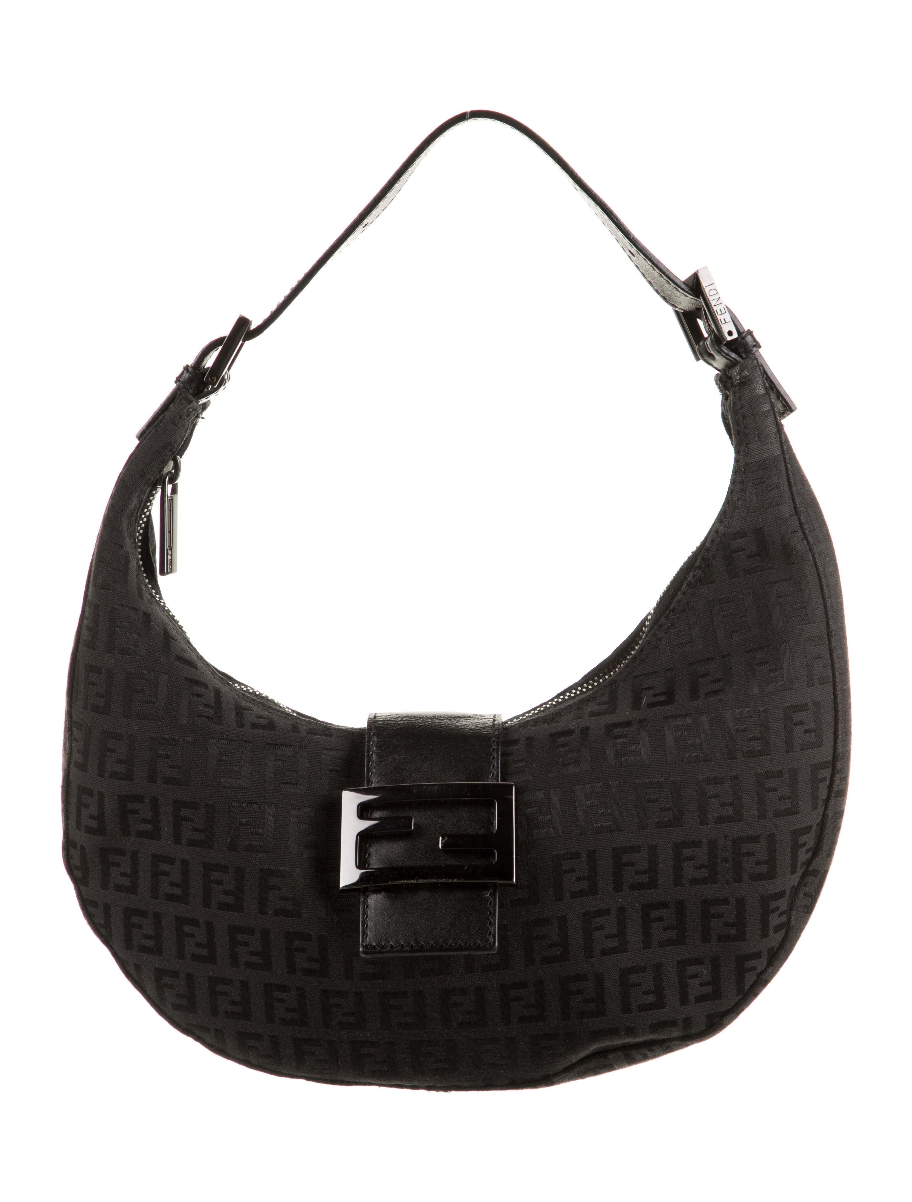 Fendi Leather-Trimmed Zucchino Hobo