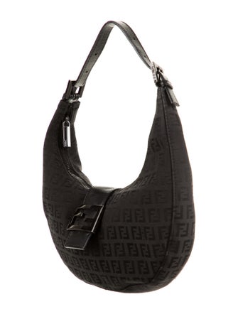Fendi Leather-Trimmed Zucchino Hobo