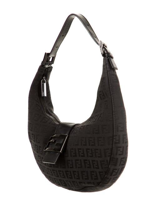 Fendi Leather-Trimmed Zucchino Hobo