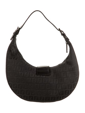 Fendi Leather-Trimmed Zucchino Hobo