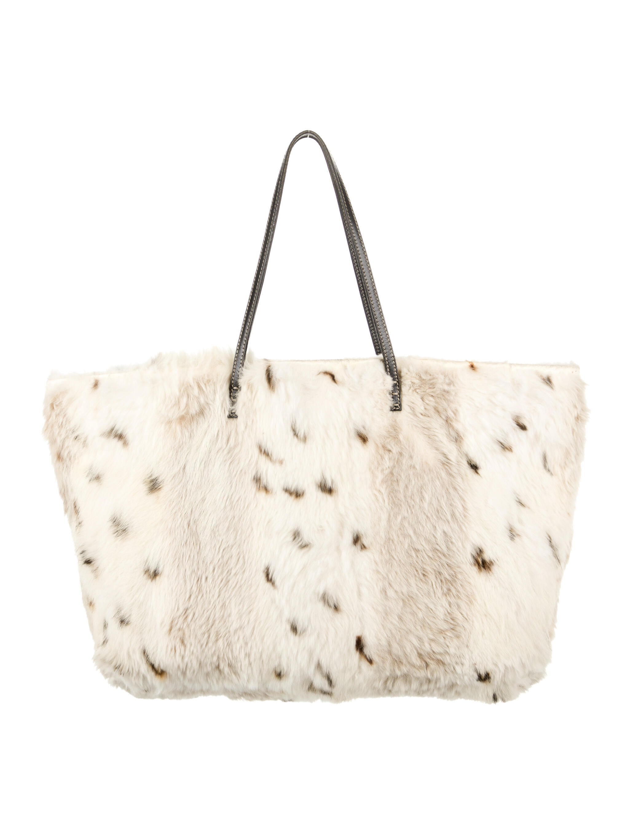 美品　FENDI　ラビットファーバック Fendi 2009 Black Rabbit Fur Baguette