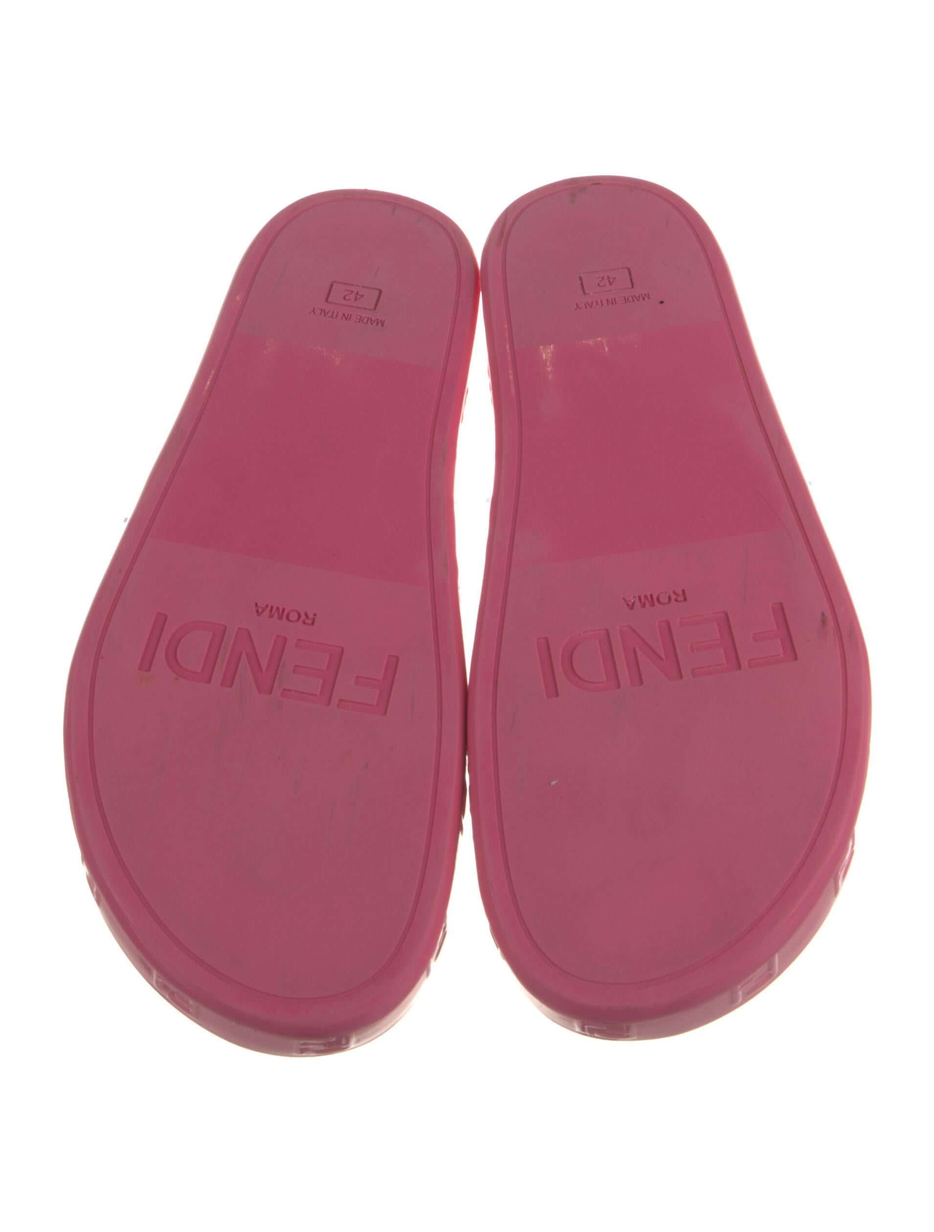 Fendi Slides - Pink Sandals, Shoes 