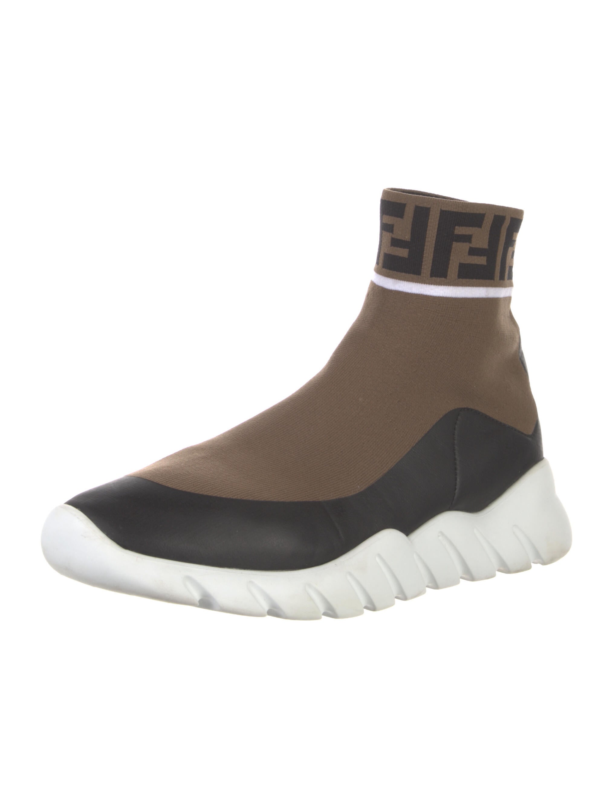 fendi embroidered colorblock sneakers