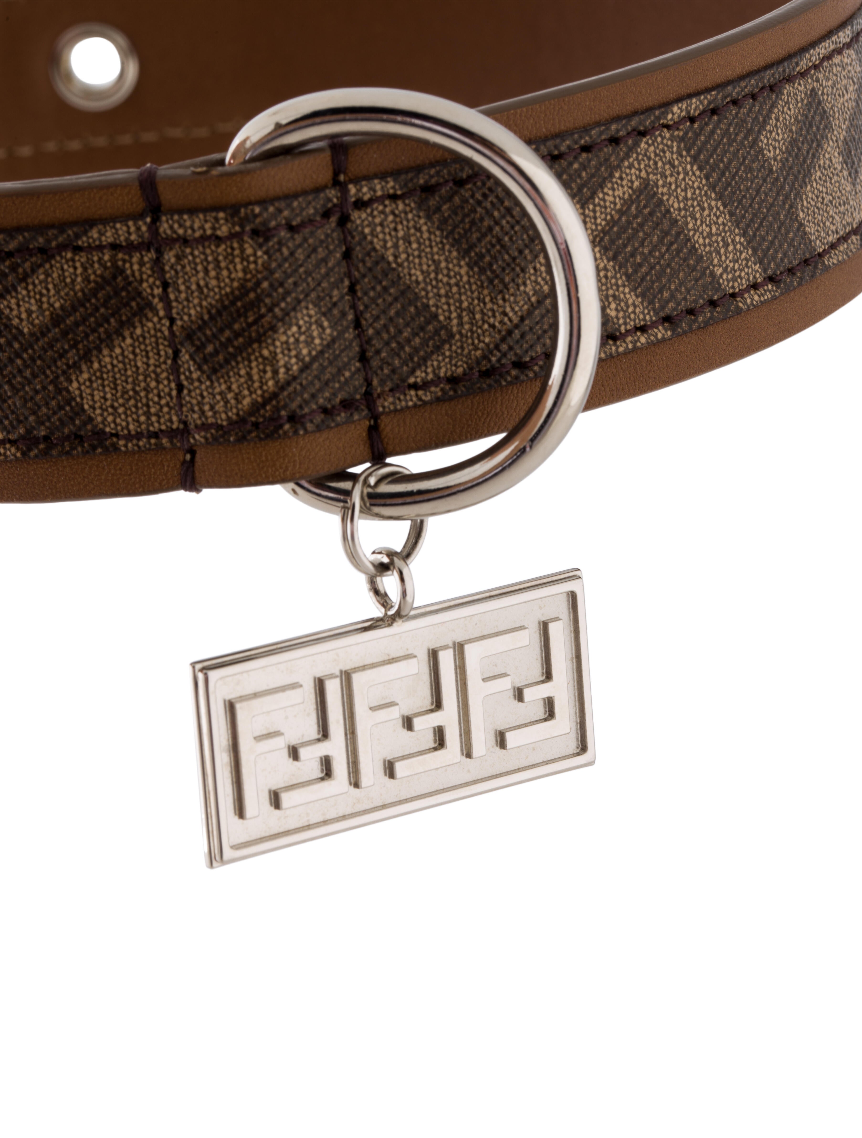 Fendi Zucca Dog Collar w/ Tags Brown Pet Accessories, Decor