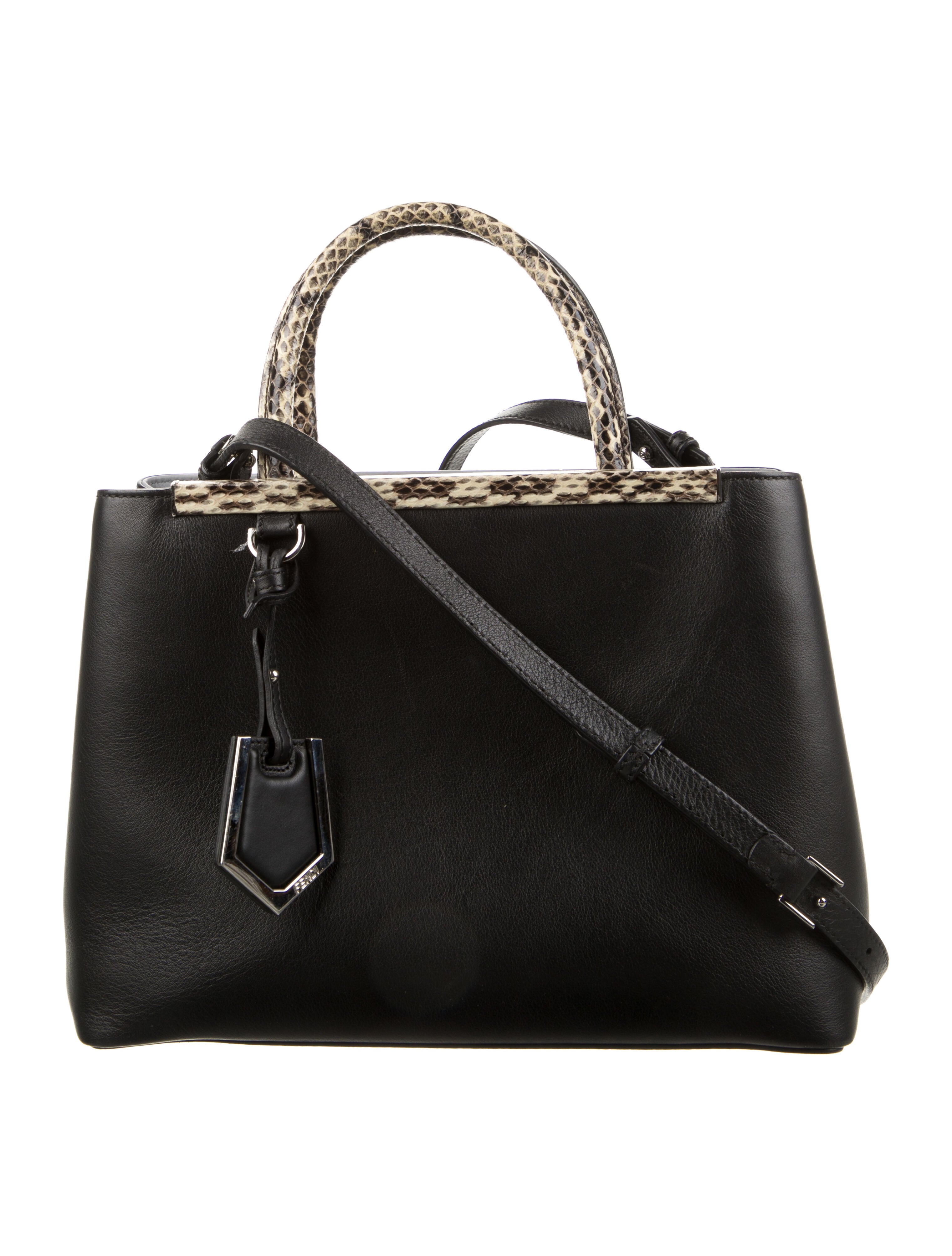 Fendi Python-Trimmed Petite 2Jours Tote