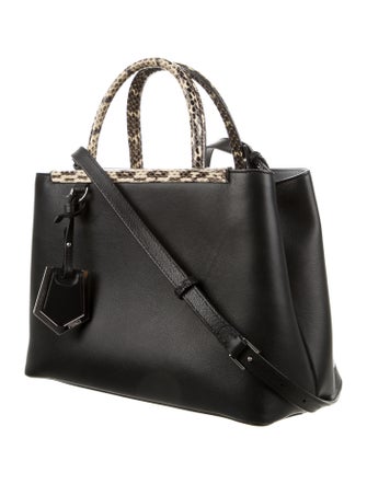 Fendi Python-Trimmed Petite 2Jours Tote